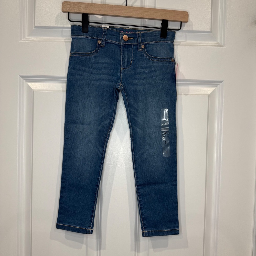 The Childrens Place Girls Jeans Size 5 Blue Wash Denim Adjustable Waist